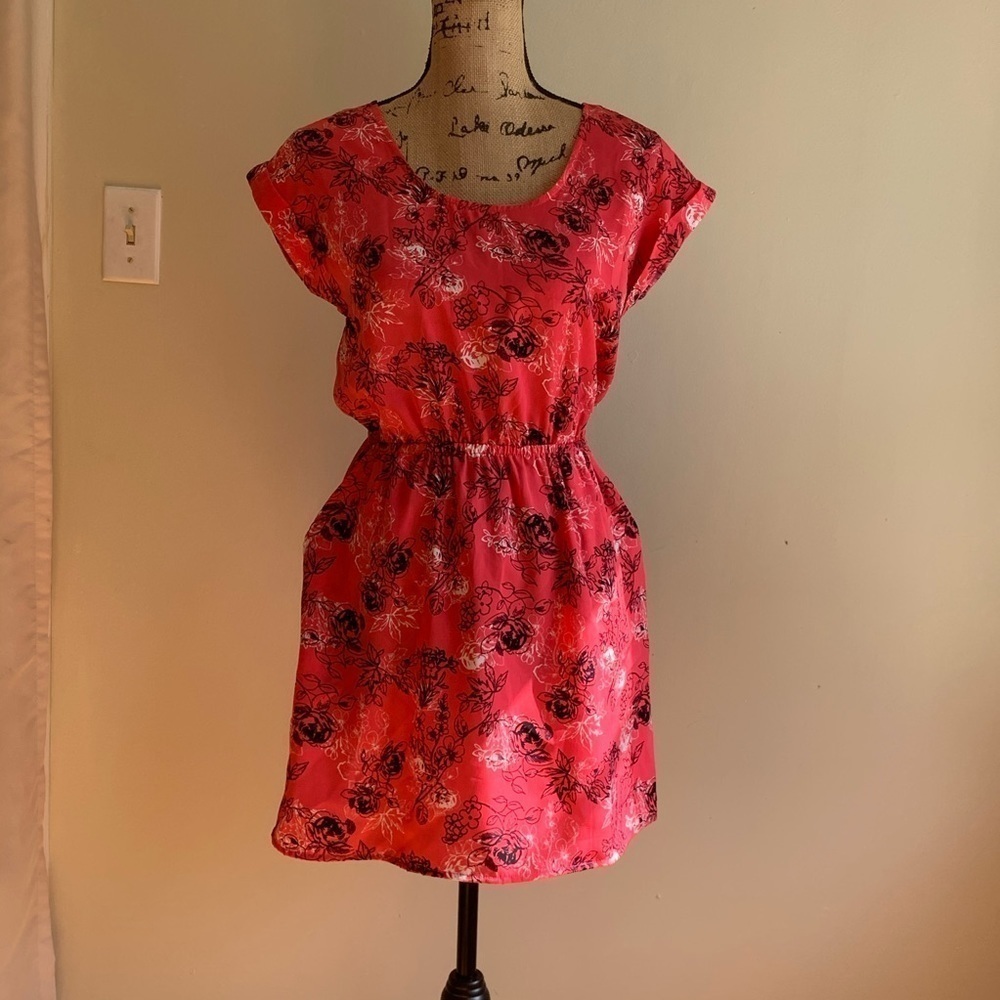 Candie’s pink black floral dress size S - Picture 9 of 9